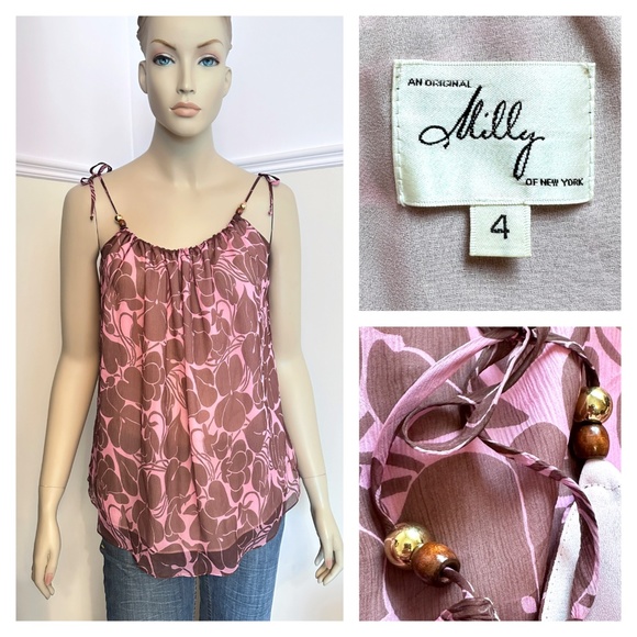 Milly 100% silk top - Picture 1 of 12
